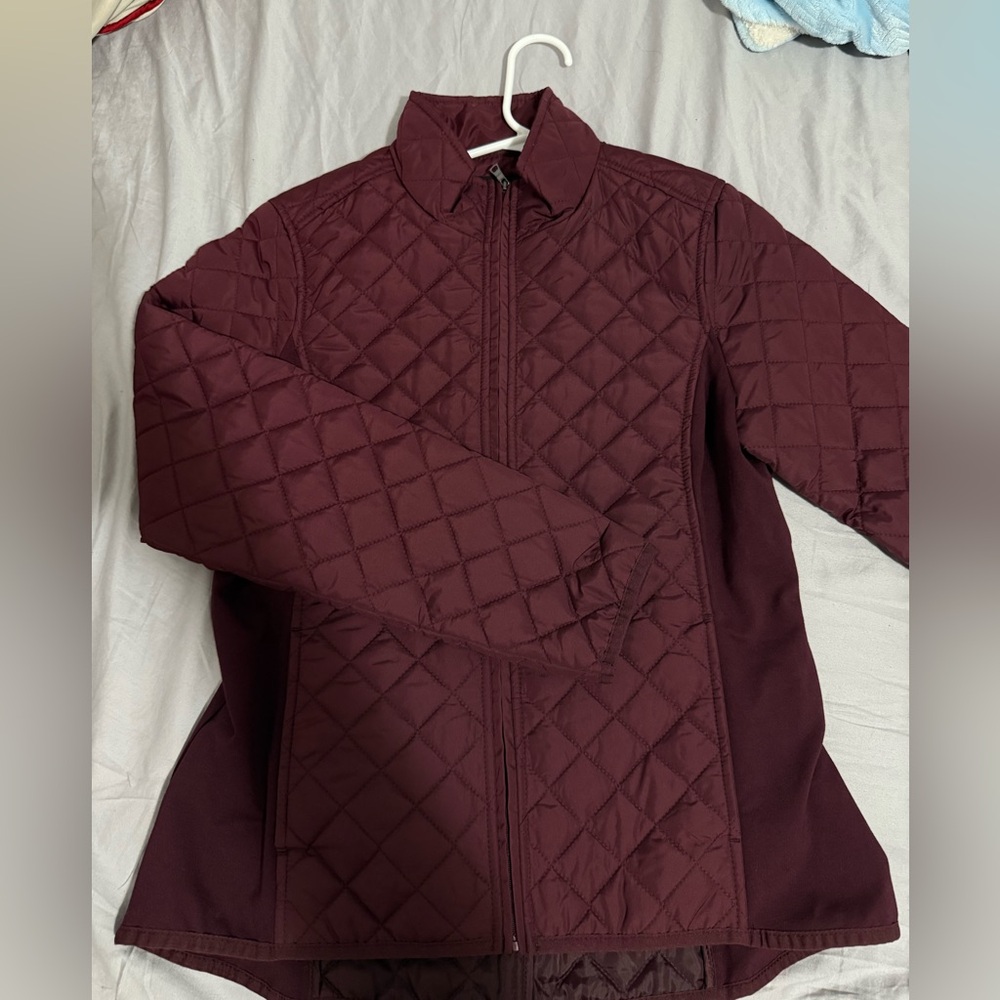 Banana Republic Red Puffer Jacket with Quilted Design